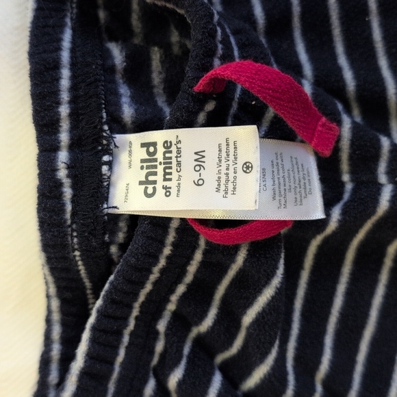 child of mine by carter's striped fleece sweat set 6-9 months baby boy - Picture 8 of 10